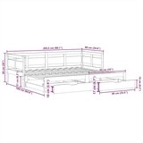 vidaXL Izvlečna dnevna postelja s predali 80x200 cm trdna borovina | Shoptok.si