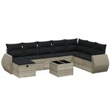  9-dijelni set vrtnih sofa od poliratana s jastucima svjetlosivi | shoptok.hr