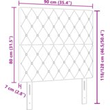  LED vzglavje z LED lučmi Diamantni z vzglavjem Črna 90 cm Žamet, (5000044052) | Shoptok.si