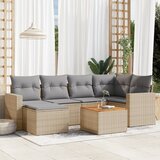  7-dijelni set vrtnih sofa s jastucima bež od poliratana | shoptok.hr