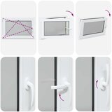  Okno za klet RISOR 90 x 60 cm PVC in steklo Bela, (5000215173) | Shoptok.si
