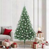 vidaXL Umjetna preddekorirana božićna jelka Zelena 210 cm PVC | Shoptok.si