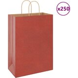  Papirnate vrećice 250 kom s ručkama crvene 32x17x44 cm | shoptok.hr