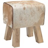  Klupa 40 x 30 x 45 cm Prava koža Smeđa i bijela | shoptok.hr