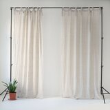 Linen Tales Bež lanena lahka zavesa z zankami Daytime, 250 x 130 cm | Shoptok.si