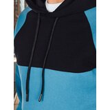 DStreet Bluza męska basic z kapturem w czarno-morskie paski | Shoptok.si