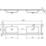 Sapho Bijeli dupli umivaonik od umjetnog kamena 200x51,5 cm Aruba – | shoptok.hr