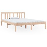 Maison Chic Posteljni Okvir - Dvoposteljna postelja iz trdnega lesa 135x190 cm, (22081730) | Shoptok.si