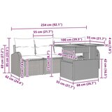  5-delni zunanji set z blazinami črn poli ratan akacija, (22092155) | Shoptok.si