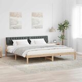  Okvir kreveta smeđe i tamnosivo 200 x 200 cm Masivna borovina | shoptok.hr
