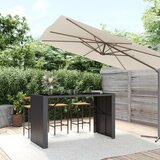 vidaXL Barska miza s stekleno ploščo črna 185x80x110 cm poli ratan Cene