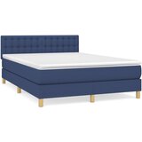 vidaXL Box spring postelja z vzmetnico modra 140x200 cm blago, (20896669) Cene