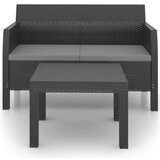  2-dijelna vrtna garnitura s jastucima PP ratan antracit | shoptok.hr