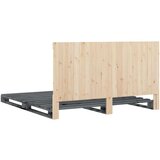vidaXL Okvir za krevet s uzglavljem sivi 200 x 200 cm masivna borovina | shoptok.hr