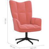  Stol za sproščanje roza žamet, (20957939) | Shoptok.si