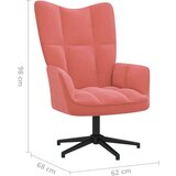  Stolica za opuštanje ružičasta baršunasta - Ružičasta 1 Bez naslona za noge | shoptok.hr