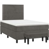  Krevet box spring s madracem tamnosivi 120 x 190 cm baršun | shoptok.hr