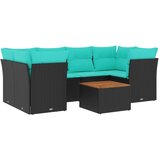  7-dijelni set vrtnih sofa od poliratana s jastucima crni Crna 62 x 62 x 69 cm | shoptok.hr