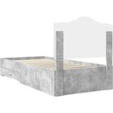  Krevetna konstrukcija s ladicama Betonski sivi 100 x 200 cm | shoptok.hr