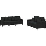  2-dijelni set sofa s jastucima crni baršunasti | Eponuda.ba
