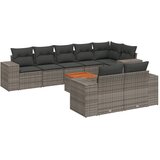 Maison Chic Seti vrtnega pohištva - Vrtna garnitura - Vrtni pohištvo set 9-delna z blazinami siv poli ratan, (21796543) | Shoptok.si