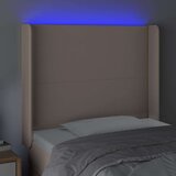 vidaXL LED posteljno vzglavje kapučino 103x16x118/128 cm umetno usnje | Shoptok.si
