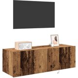 TV zidna komoda s LED svjetlima staro drvo 100x35x31 cm | shoptok.hr