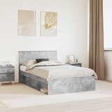  Krevetna konstrukcija Beton 120 x 190 cm Konstruirano drvo | shoptok.hr