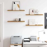  Stenska polica s polico 4 pcs Bež 60 x 9 x 3 cm Konstruiran les, (5000200491) | Shoptok.si