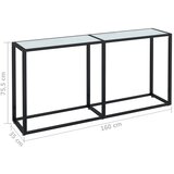  Konzolni stol boja bijeli mramor 160x35x75,5 cm kaljeno staklo | shoptok.hr