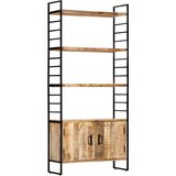 Police za knjige s 4 razine 80 x 30 x 180 cm grubo drvo manga | shoptok.hr