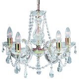 Searchlight Marie Therese Kristalni lestenec s 5 lučmi, polirana medeninasta površina, E14, (22101250) | Shoptok.si