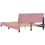  Okvir kreveta s LED svjetlima ružičasti 120 x 200 cm baršunasti | shoptok.hr