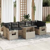  8-dijelni set vrtnih sofa od poliratana s jastucima svjetlosivi | shoptok.hr