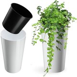 KADAX cvetlični lonec 26 cm pokrov z vstavkom plastični cvetlični lonec bel, (5000353427) | Shoptok.si