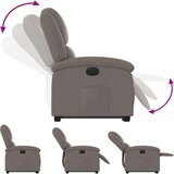  Električni naslanjač s funkcijo vstajanja taupe blago, (20927022) | Shoptok.si