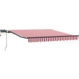 vidaXL Ručno uvlačiva tenda s LED crvenim i bijelim prugama 350x250 cm | shoptok.hr