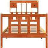  Knjižna postelja brez vzmetnice vošč. rjava 75x190 cm borovina, (21653696) | Shoptok.si