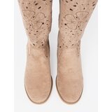 SEASTAR Suede beige knee-high boots | shoptok.hr