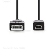 Nedis USB 2.0 Kabel A Muski - Mini 5-pin Muski 2.0 m Crni | Eponuda.ba