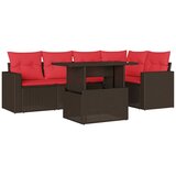 vidaXL 6-delni vrtni komplet sedežnih garnitur z blazinami rjav poli ratan, (5000334747) | Shoptok.si