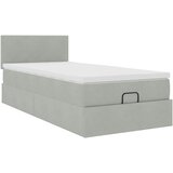  Okvir kreveta s madraca svijetlosivi 90x190cm baršunasti | shoptok.hr