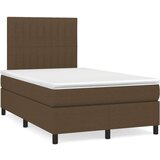  Krevet s oprugama i madracem LED tamnosmeđi 120x190 cm tkanina | shoptok.hr