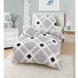 My House Crno-bijela 3-dijelna posteljina za krevet za jednu osobu od mikrosatena 140x200 cm Roberto –
