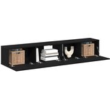 Set TV komoda Zidne 2 pcs Crni hrast Konstruirano drvo | Eponuda.com