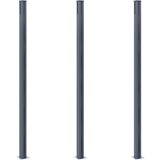3 Stupovi za ogradu kom tamnosivi 185 cm aluminijski | shoptok.hr