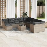 vidaXL 12-dijelni set vrtnih sofa od poliratana s jastucima sivi Cijene