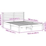  Krevetna konstrukcija s uzglavljem Voštano smeđa 120 x 190 cm | shoptok.hr