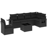  7-dijelni set vrtnih sofa od poliratana s jastucima crni | shoptok.hr