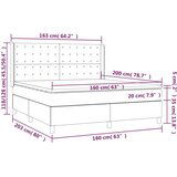  Box spring postelja z vzmetnico svetlo siva 160x200 cm žamet, (20898671) | Shoptok.si